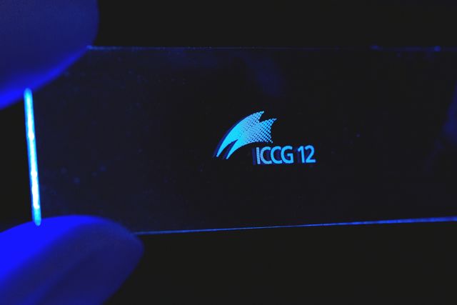 New technologies at the ICCG - microlens array, produced with a special laser writing process that enables high-precision three-dimensional structuring by only a few steps. New technologies at the ICCG - microlens array, produced with a special laser writing process that enables high-precision three-dimensional structuring by only a few steps.