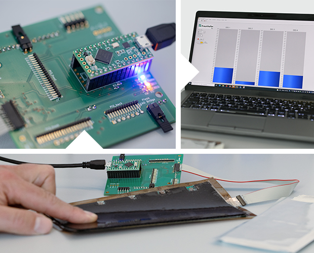 Sensor array and advanced CMS circuitry for measuring and evaluating the sensor signals