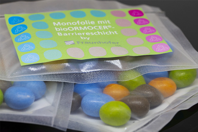 Packaging made of monomaterial with bioORMOCER® coating
